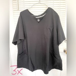 3X black scrub top